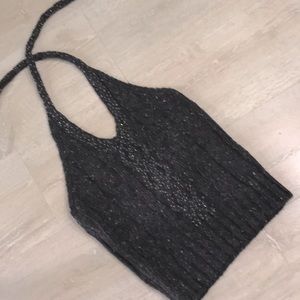 J. Crew wool cashmere cable knit sweater vest halter top